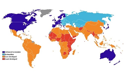 карта стран мира по экономическому развитию